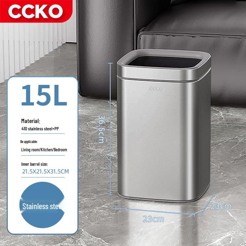 CCKO Большая открытая мусорная корзина из нержавеющей стали для дома, офиса или кухни