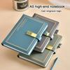 A5 Leather Business Notebook, Buckle Design, Work Meeting Record Book, Student Subject Notebook, Thickened Diary, Lined Pages, Travel Log,