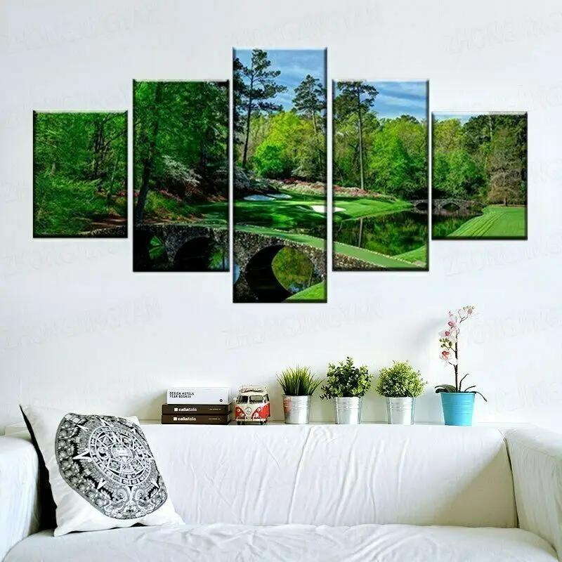 Поле для гольфа Augusta Masters холст настенный художественный принт постер домашний декор HD печать фотографии 5 шт. декор комнаты без рамки