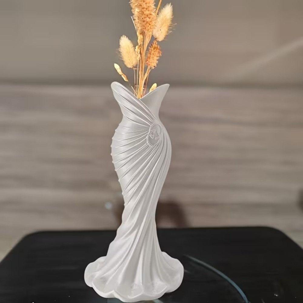 Flower Arrangement 3D Printed Flower Vases Gown-Shaped Decorative Vase  Home Desktop Decorations