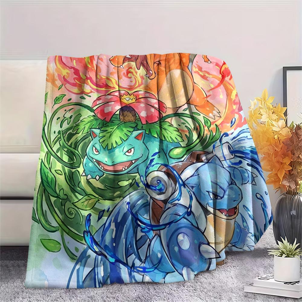 Pokemon Pikachu Print Flannel Blanket, Ultra Soft High Quality All Seasons Warm Throw, Home Decor Cozy Blanket, Perfect Christmas Gift