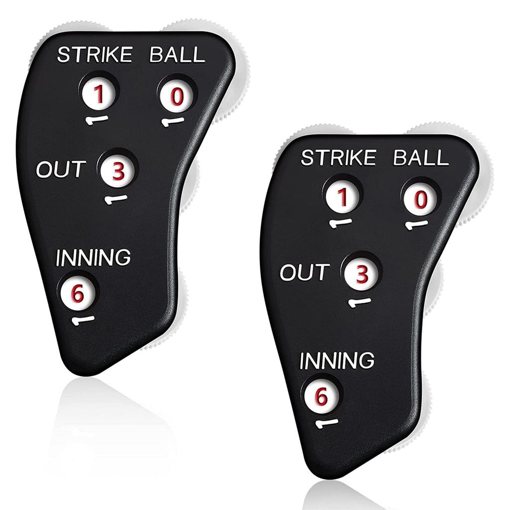 2Pcs 4 Wheel Baseball Indicator Umpire Baseball Counter Clicker for Softball Recording Balls Baseball Umpire Clicker Set