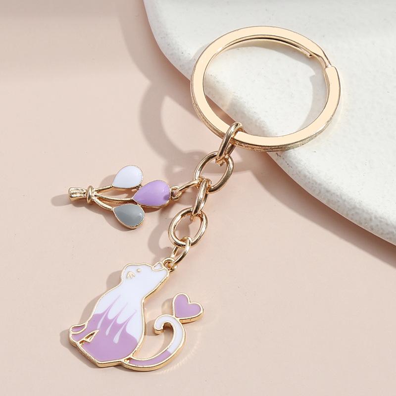 Брелок с воздушным шаром в виде кота с изображением кота, кольца, держатель, подвески, декоративные подарочные аксессуары