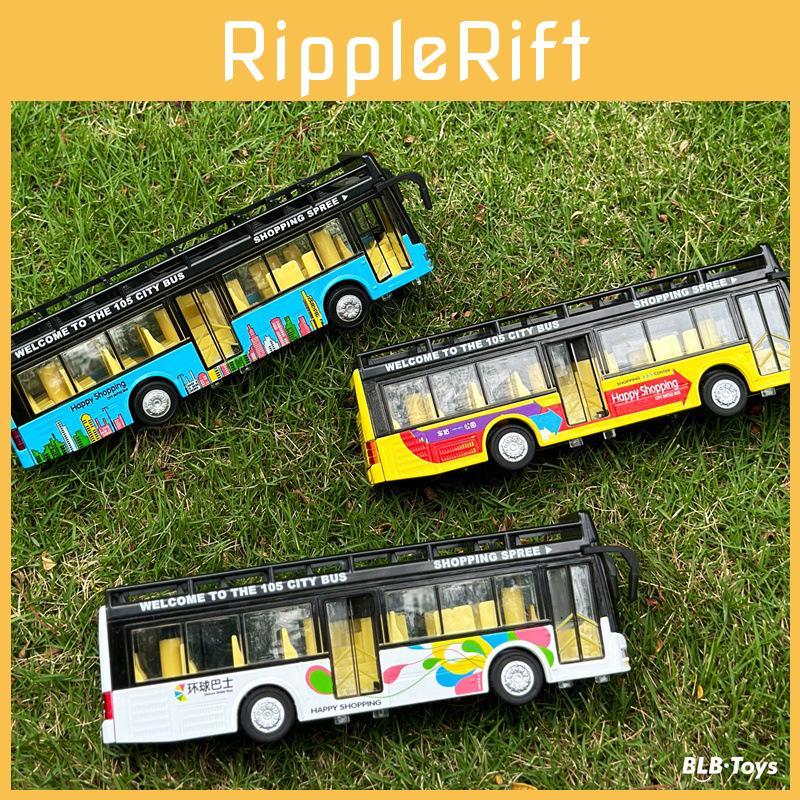 City Sightseeing Bus Model Toy With Sound Light For Kids Play And Collection