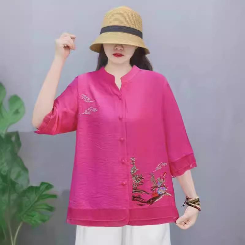 Летний топ с цветными блоками для женской одежды Свободная рубашка для женщин