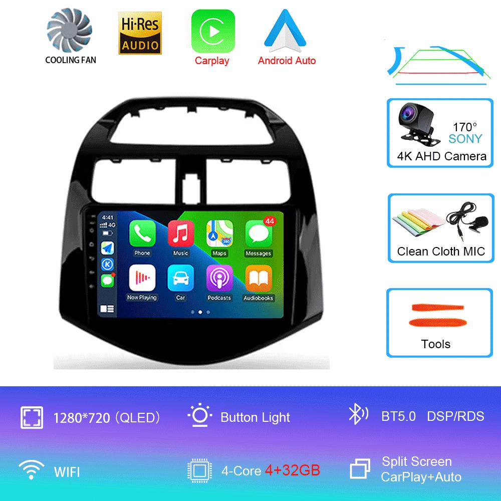 Автомобильный радиоприемник Android 14 Carplay Auto Multimedia Player для Chevrolet Spark Beat Matiz Creative 2009 - 2016 E53 X5 M5 2din Stereo