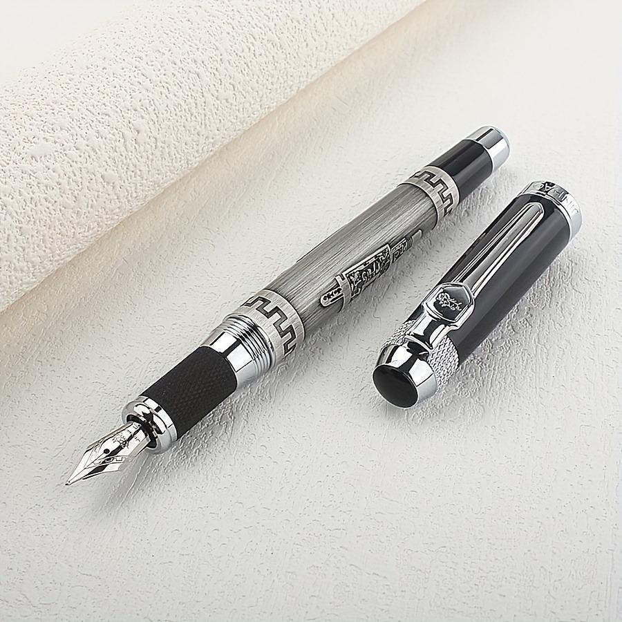 Classic and Elegant Writing Fountain Pen with Smooth Tip, Calligraphy Pen, High-quality Metal Signature Pen