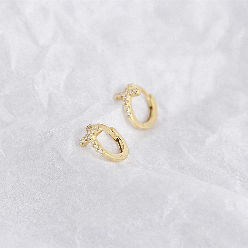 Серьги, Цирконий Крестовина Ухо Пряжки Ins Стиль Ниша Дизайн Серьги Модные Серьги