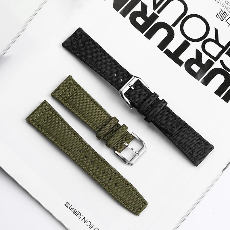 20 мм 21 мм 22 мм Нейлоновый ремешок для часов из ткани канвас для Iwc Pilot Spitfire Timezone Top Gun ремешок с раскладывающейся застежкой ремни ремешок для наручных часов