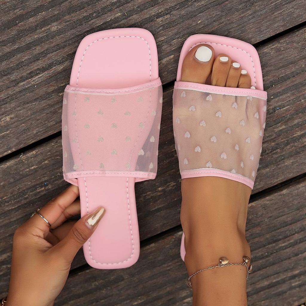 Fashion Women Slippers 2025 Hot New Mesh Flat Lightweight Slippers Summer Pattern Sandals Fashionable Elegant Slippers Slides Women