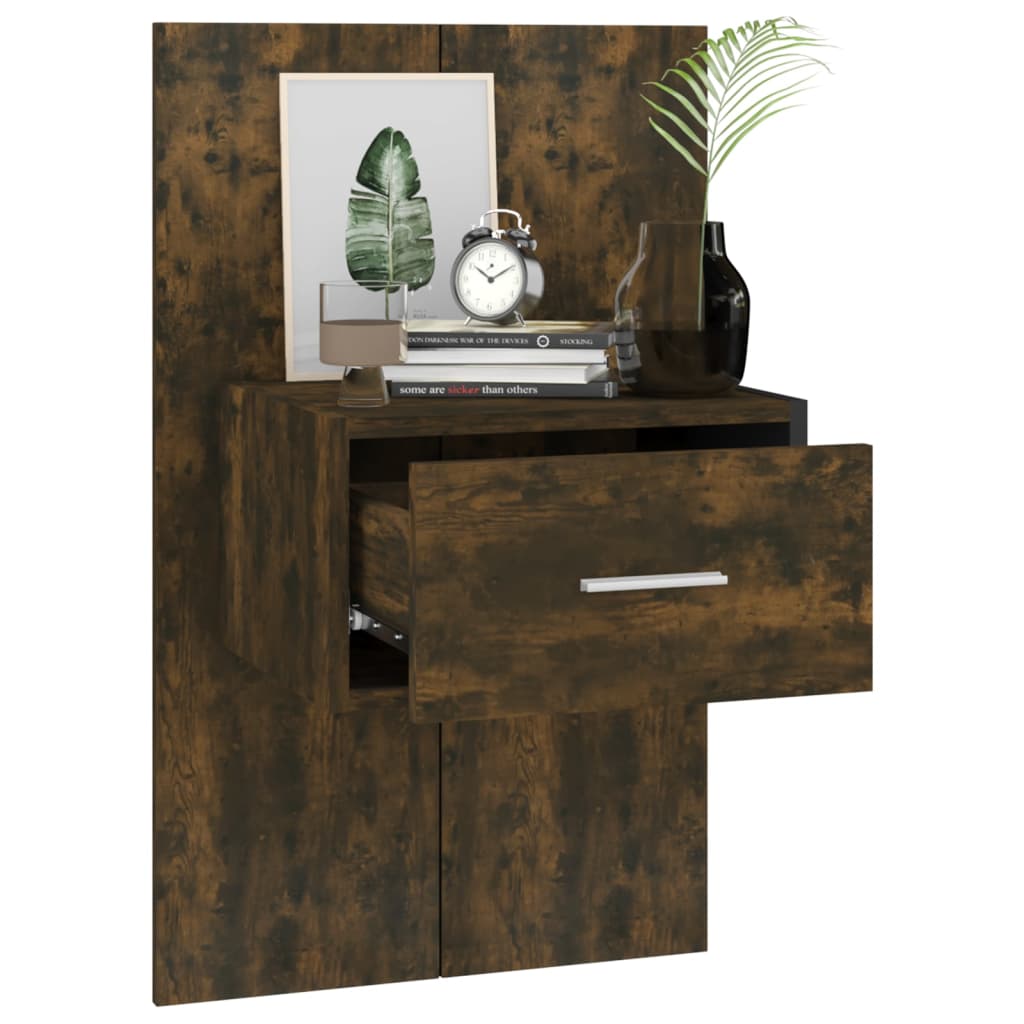 Wall Mounted Nightstand Smoked Oak
