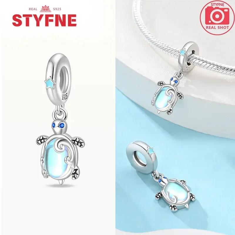 Женский браслет DIY Изысканные ювелирные изделия Подарки Оригинальные шармы Бусины Медь Морская серия Синяя черепаха Морская звезда Ракушка Подвески