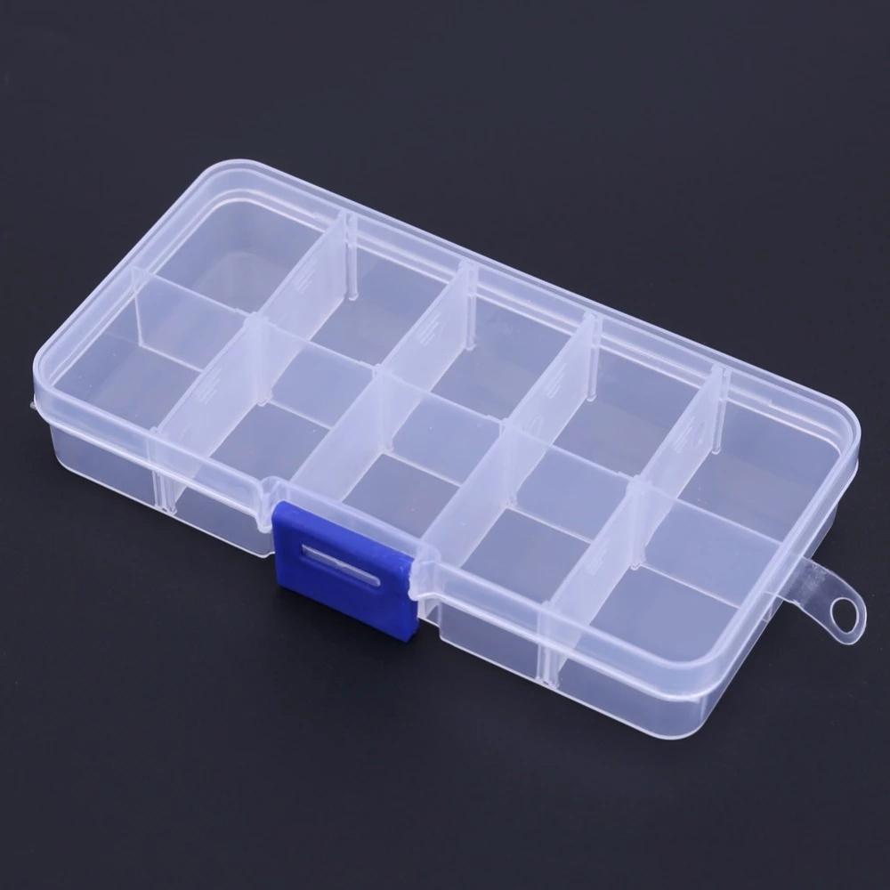 Detachable Transparent Storage Case Fishing Box Storage Box 10 Compartments Fishing Tackle Box