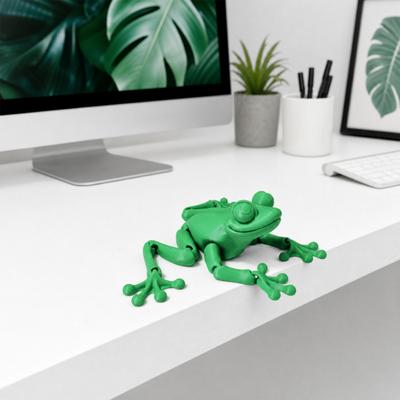 Лягушка-орнамент, напечатанная на 3D-принтере, Фигурка с подвижными суставами, Игрушка для снятия стресса, Креативное украшение для рабочего стола, для кухни, автомобиля, стола