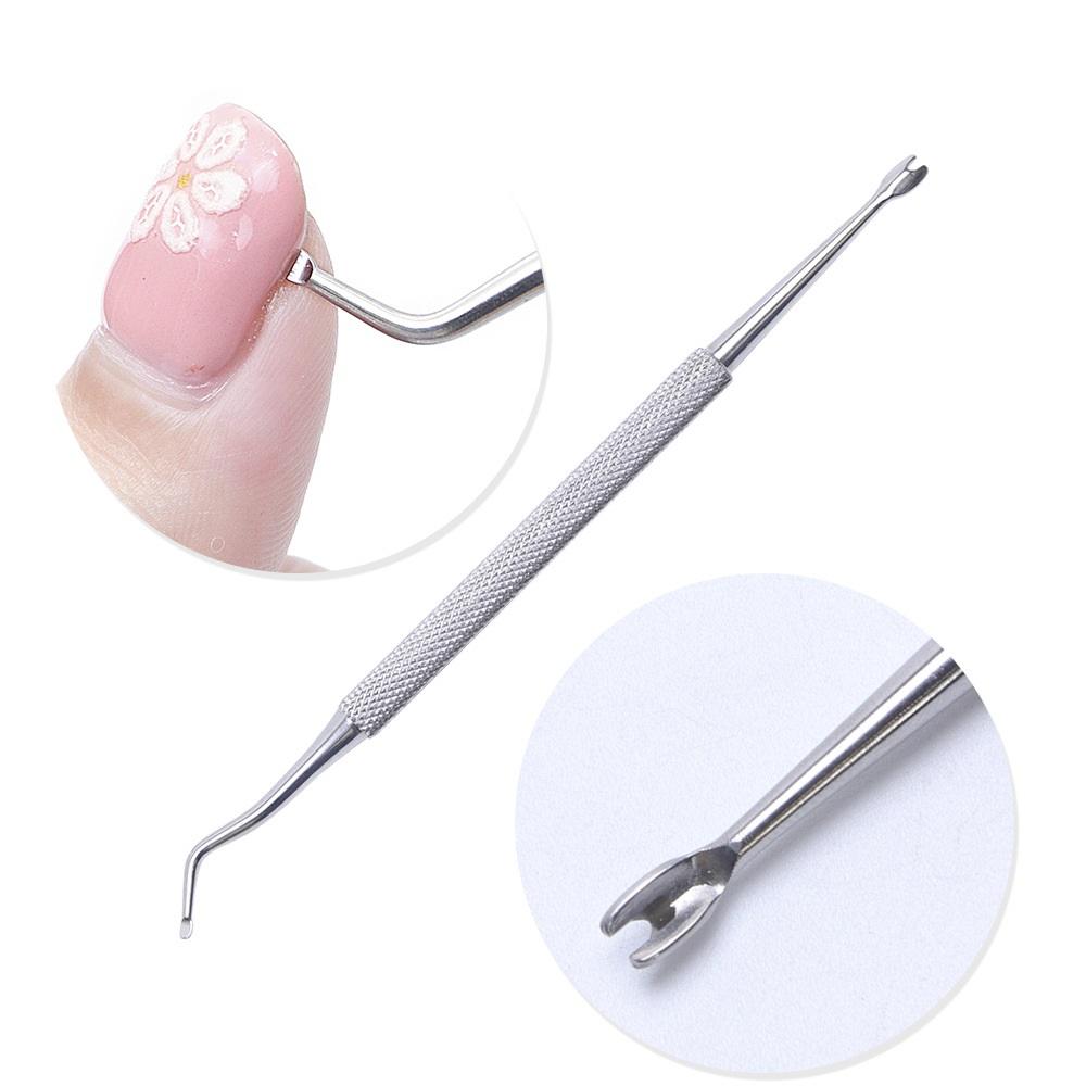 Серебряная канавка, корректор для пальцев на ногах, толкатель для кутикулы, средство для удаления из нержавеющей стали, маникюрные инструменты для ногтей