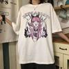 Готическая футболка женская эстетическая свободная летняя женская футболка в стиле панк гранж уличная одежда женские готические топы футболки одежда Harajuku Y2K