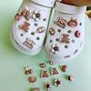 New Fit Hole Shoe Jewelry DIY Hug Bear Girl Brown Set Removable Shoe Buckle