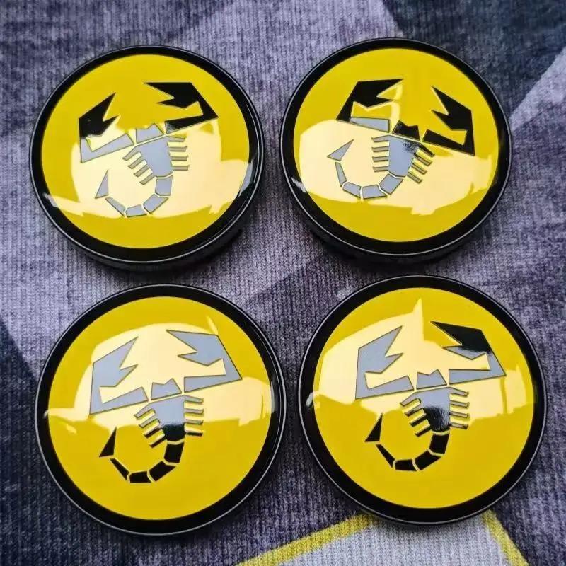 4PCS 60mm Car Wheel Hub Cover Emblem Sticker Accessory For Fiat Abarth 500 Tipo FR Panda Argo Freemont Viaggio Bravo Punto Doblo