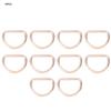 15mm 10PCS D Rings Adjusting Loop Alloy D Ring for Bag Clothes Belt Strap Webbing (gold)