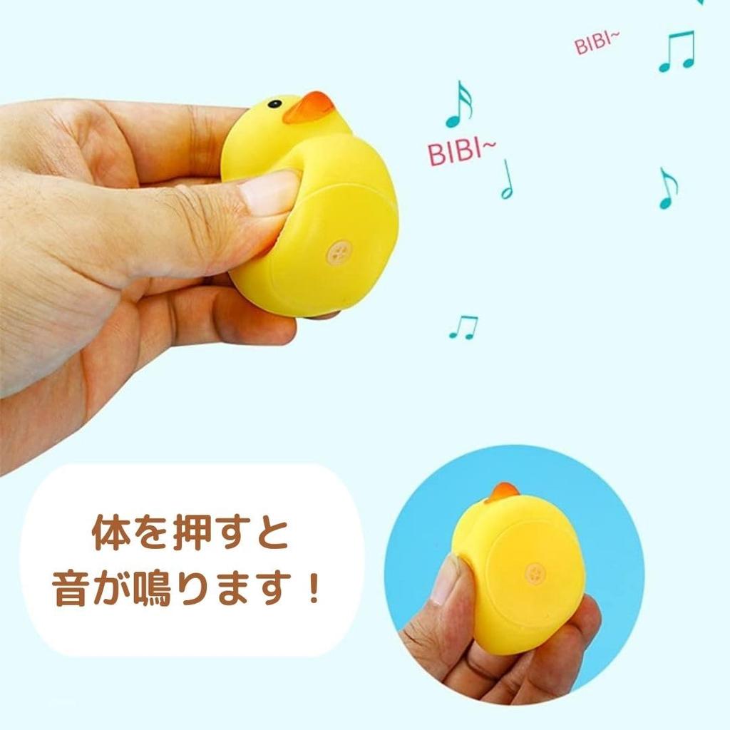 Set of 5 Little Ducks: Sound-making, floating, and fun in the bath Cute interior decor and educational toys. Kids' gift. 6cm wide, 6cm high, 7.2cm