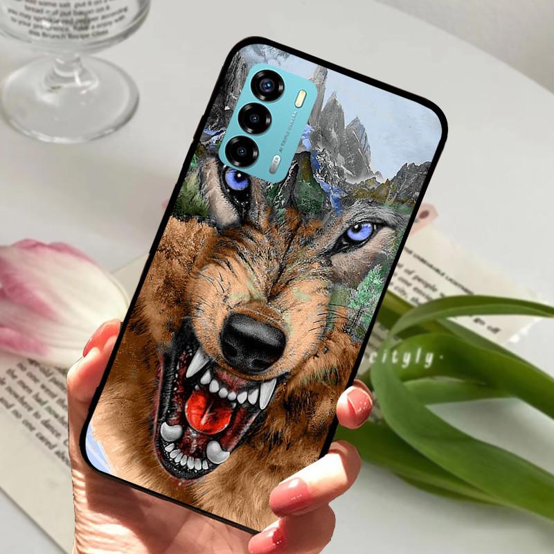 Чехол для ZTE Blade V40 Vita 8045 6.75" Животный Мультяшный Мягкий Силикон Funda для ZTE Blade V40 Vita Чехол для Телефона V40Vita Черный Coque