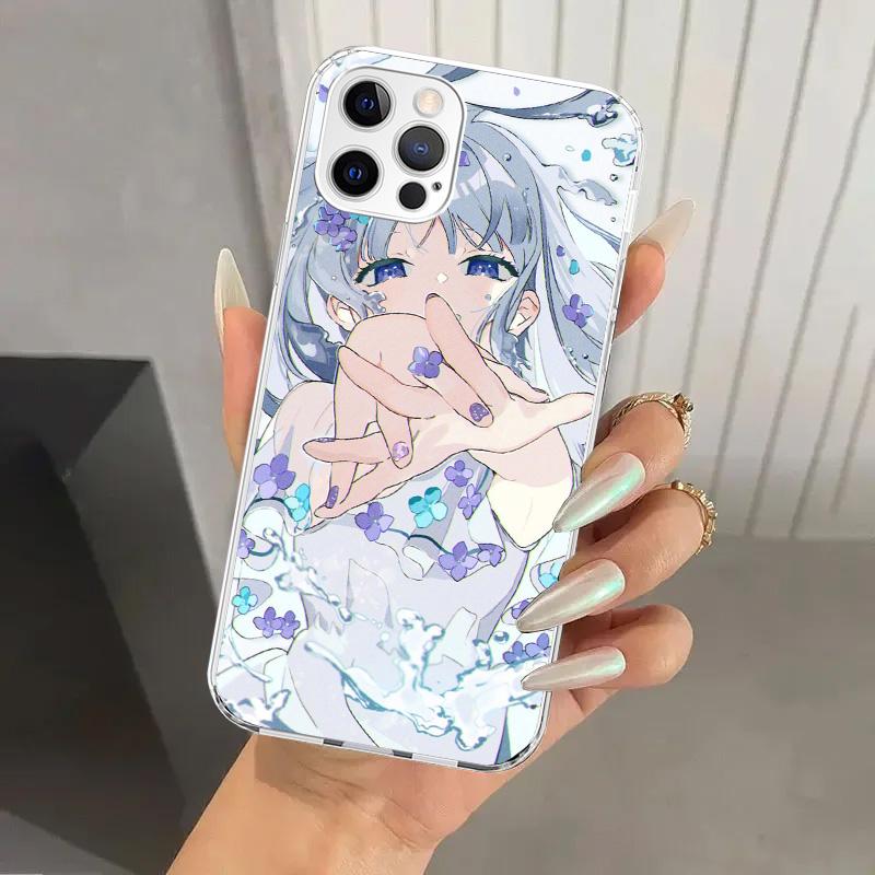 Милый Аниме Девушка INS Чехол для Телефона для Iphone 17 Air 16 15 Plus 14 13 Mini 12 11 Pro Max 16E 7 8 SE 2020 Мягкий Funda Печатный Корпус 17 A