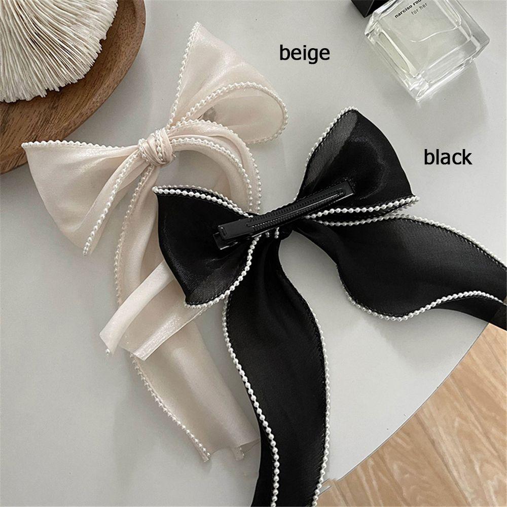 Для женщин и девочек стример с жемчугом, милые бантики для волос, заколки для волос, заколки для волос, головные уборы, заколки с бантом, заколки