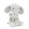 Jellycat Jungle Animals Grey Elephant Curled Up Comforting Companion Doll Plush Doll 26cm High