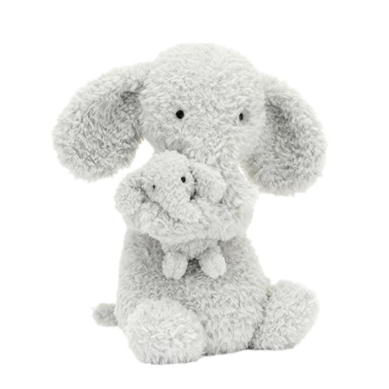 Jellycat Животные джунглей Серый слон Свернувшийся в клубок Успокаивающий компаньон Кукла Плюшевая кукла Высота 26 см