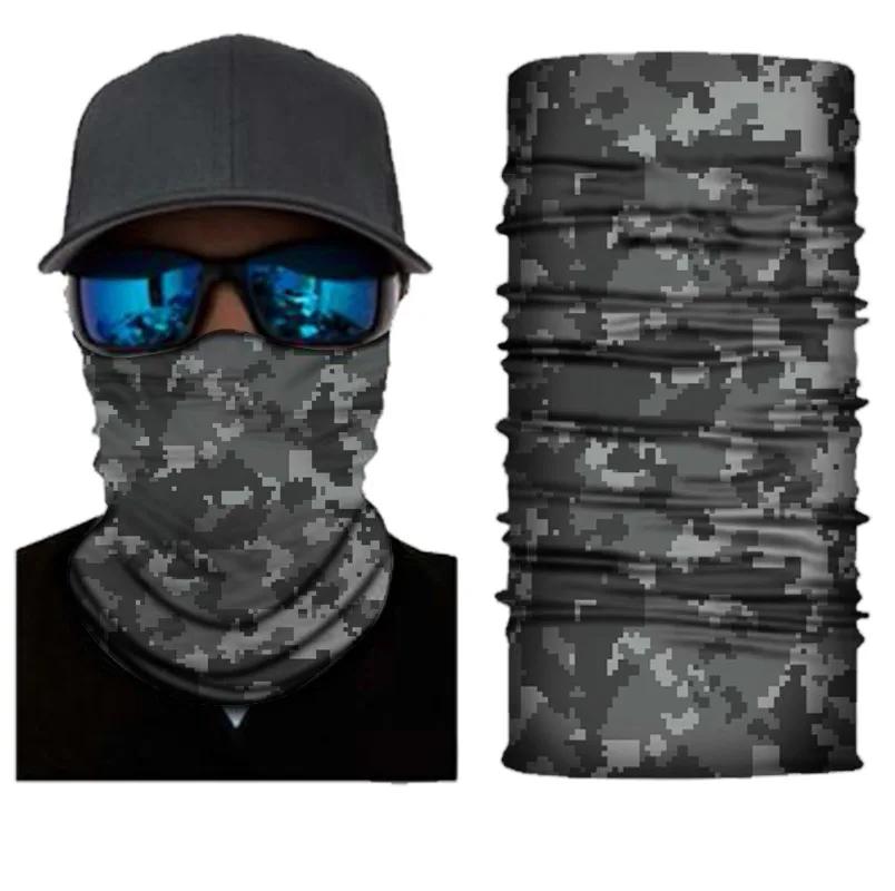 Camouflage Seamless Balaclava Magic Scarf Cycling Outdoors Neck Warmer Tube Half Face Shield Headband Military Army Neckerchief