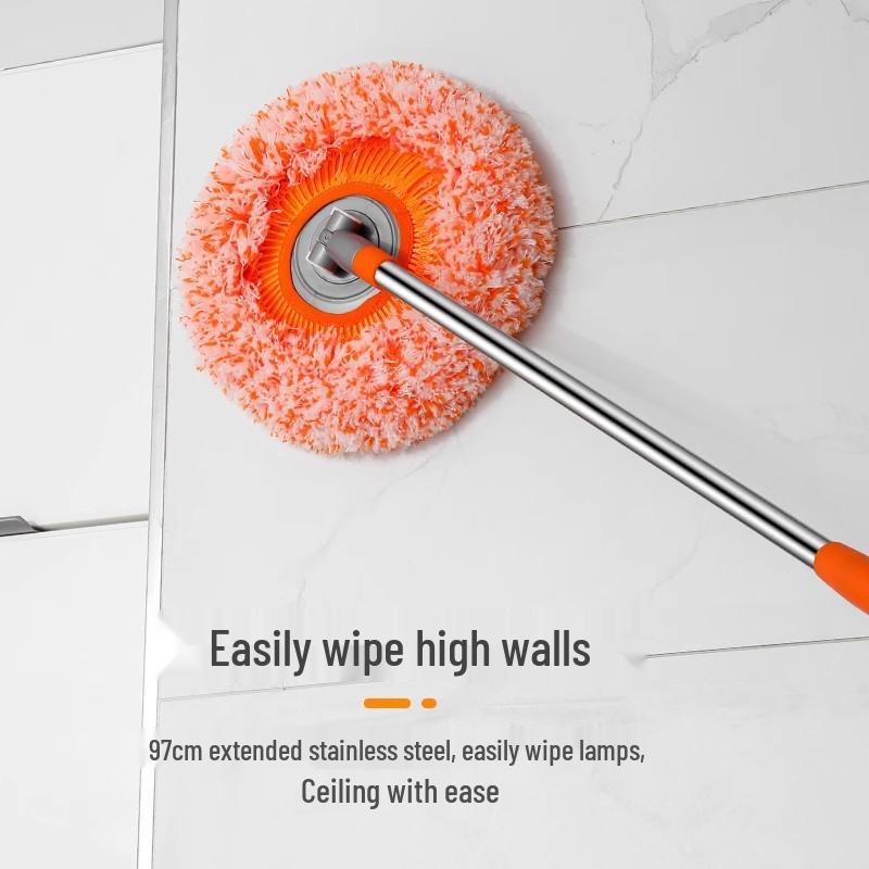 Телескопическая вращающаяся швабра-подсолнух для мытья пола, потолка и стен