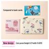 Compact Floral Canvas Wallet - Zipper Coin Purse & Card Holder