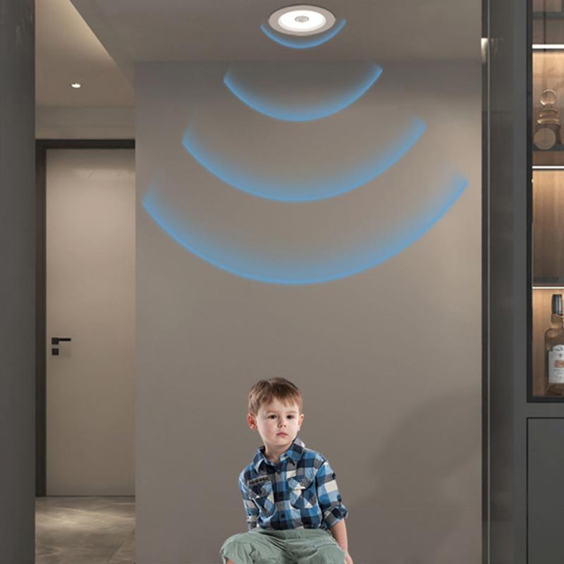 Датчик движения тела человека Точечный светодиодный встраиваемый светильник Lamparas 220 В Потолочный светильник 5 Вт 7 Вт 9 Вт Холодный белый Панельный светильник Для коридора Лестницы Склада