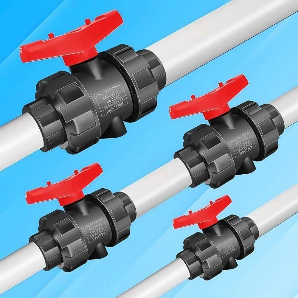 50mm Double Way Ball Valve Irrigation Water Pipe Fittings T-type PE Pipe Faucet Diverter Lawn