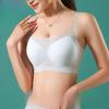 Летнее ультратонкое нижнее белье из ледяного шелка, женский красивый бюстгальтер с фиксированной чашкой сзади, интегрированный бюстгальтер с тонкой коллекцией