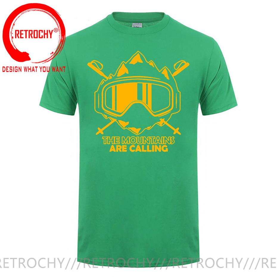 The Mountains Are Calling T Shirt Unisexs Unisexs Ski Snowboard Tshirt Skiing TShirt Cool Enthusiastic Skier Mask Design Tee Shirt