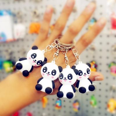 1 шт. модные цепочки для ключей силиконовые милые панды мультфильм брелок для ключей сумка кулон брелок подарок для женщин