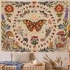 VIKAMA Vintage Bohemian Wall Hanging Butterfly Dance Enchanted Realm Tapestry Banner Tapestry Bedroom Aesthetic Hanging Tapestry