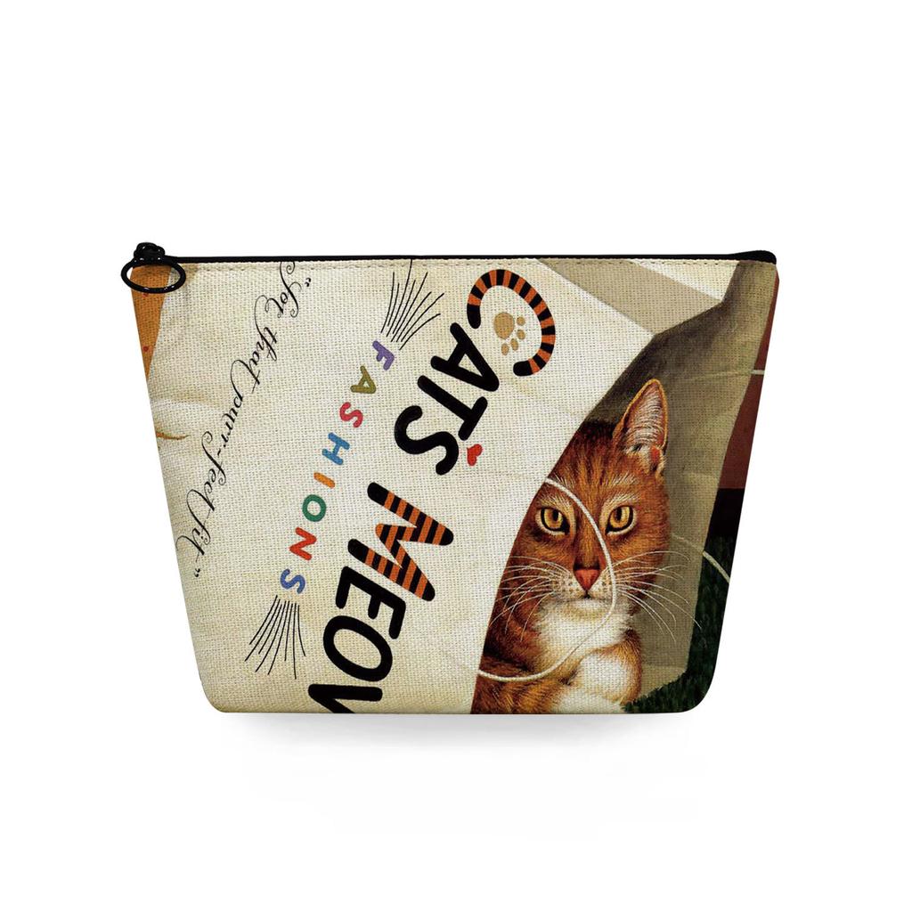 Женская косметичка с принтом кошки, органайзер для туалетных принадлежностей, дорожный чехол для хранения 6784