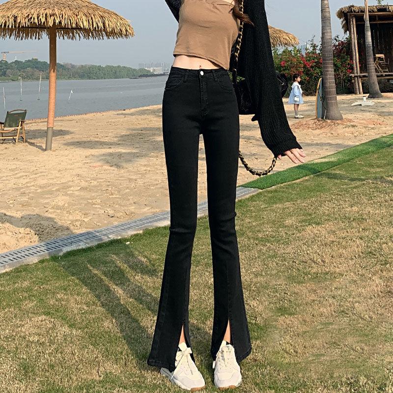 Расклешенные брюки Straight Tube Slim Stretch с высокой талией