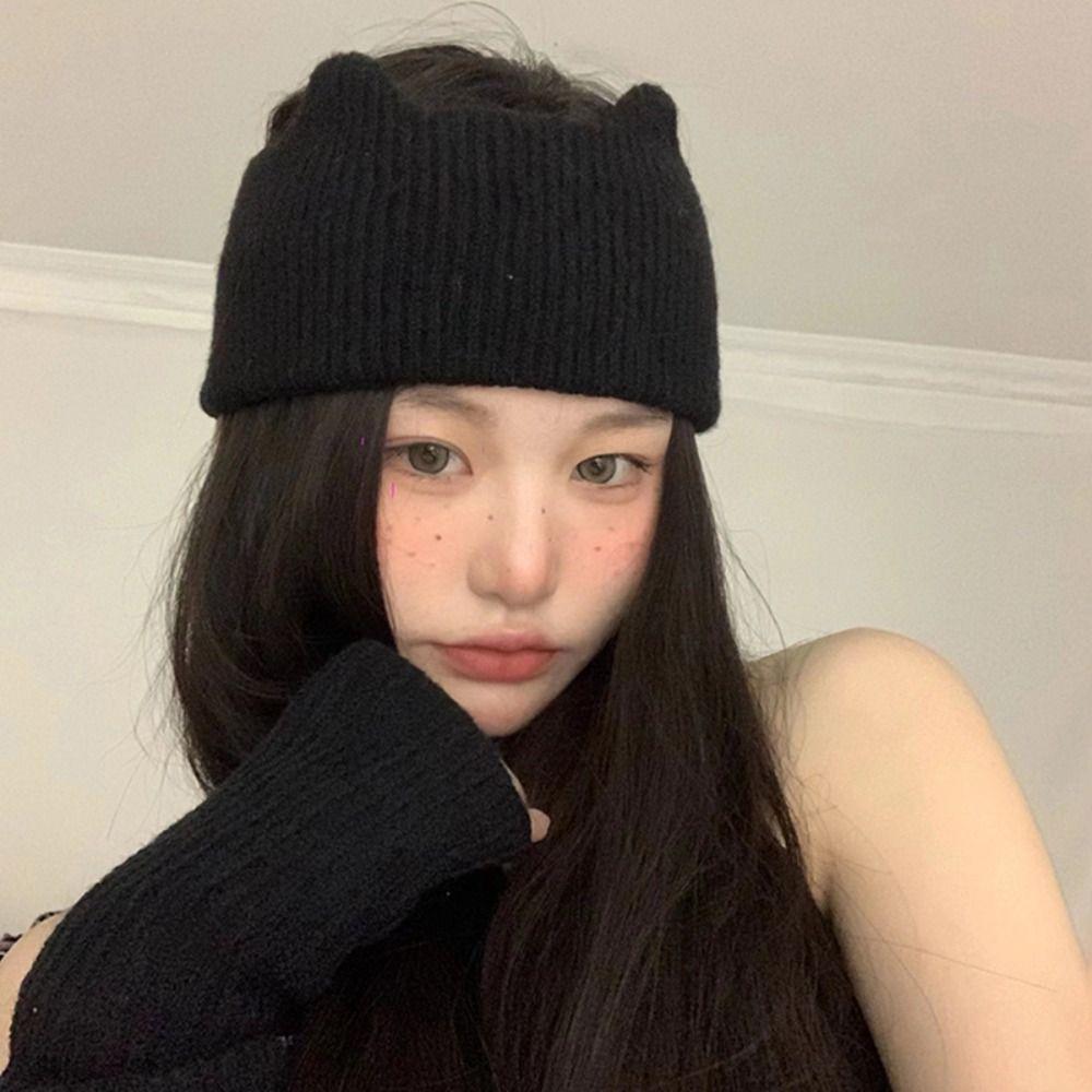Ear Warm Solid Color Hairband Wide Edge Winter Elastic Headband Sweet Warm Hair Band Girl