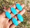 Turquoise Gemstone 925 Sterling Silver Plated 5 Pcs Bezel Pendant BEZ-45