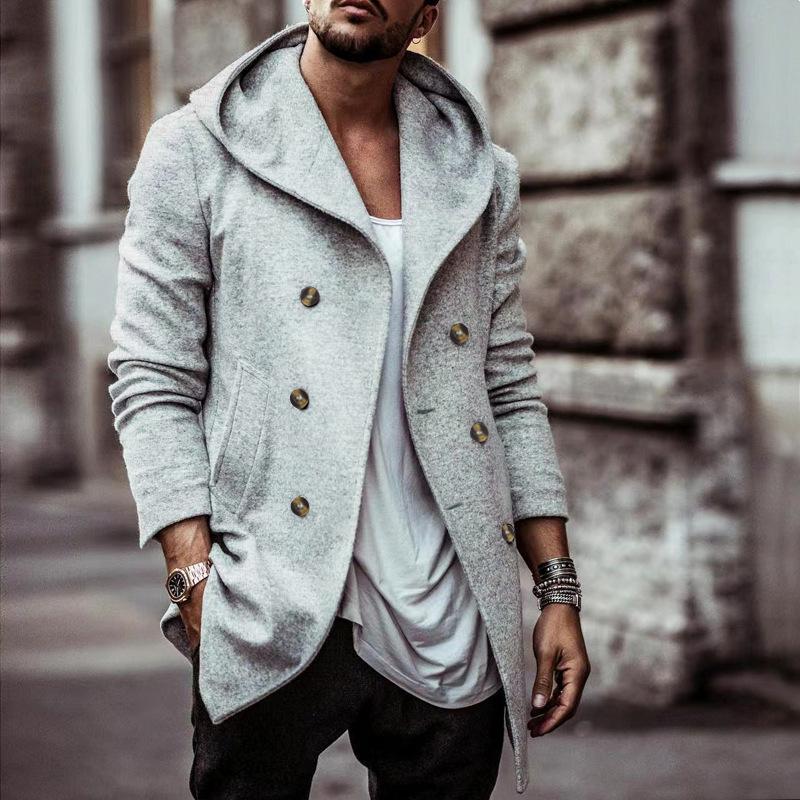 New Men's Cross-border Windbreaker Jacket Hooded Autumn Winter Trendy Thick Style Fashion Style Coats