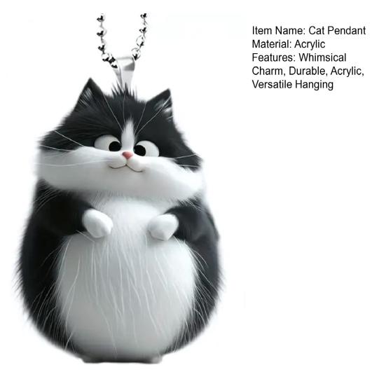 Подвеска в виде кошки, украшение для зеркала заднего вида, украшение для салона автомобиля, акриловое причудливое украшение на плоской подошве