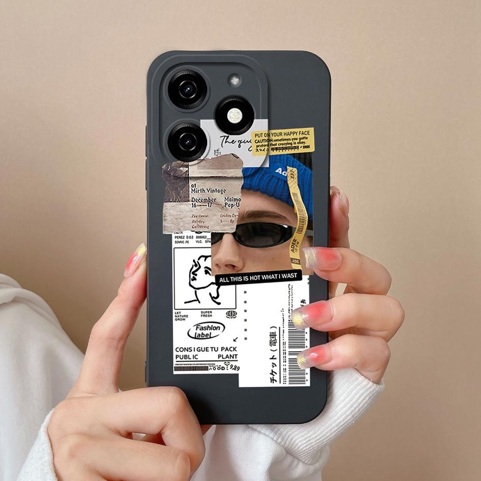 Для Tecno Pova 6 Pro 5G Pop 8 Spark 20C 20 Itel A70 A18s Чехол для телефона Модный чехол для девочек и мальчиков Высококачественный противоударный мягкий жидкий силиконовый корпус