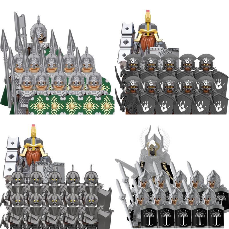Medieval Elf Rohan Soldiers Guard Army Lotr Action Figures Mini Bricks Doll Assemble Building Blocks DIY Toys for Kid Gifts