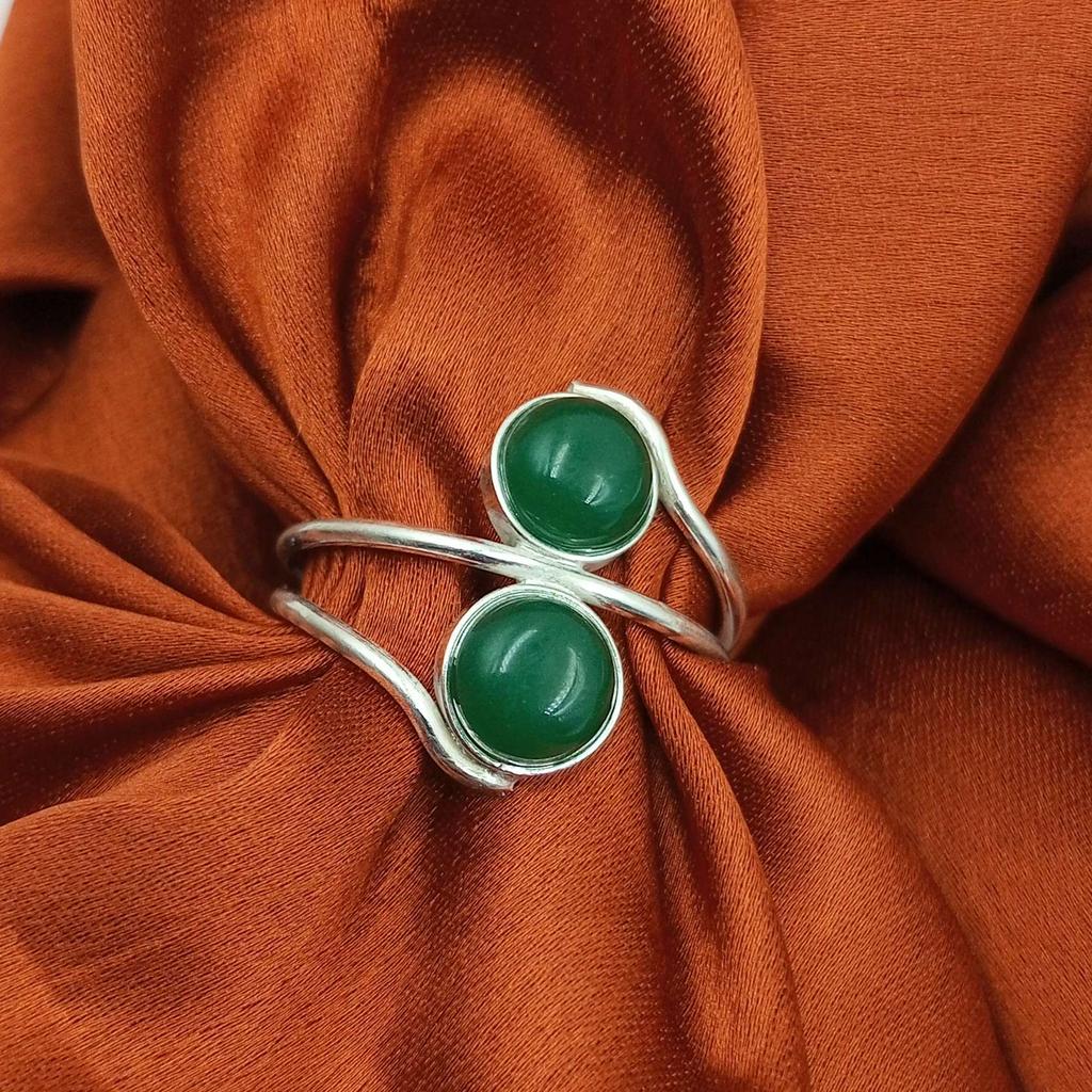 Green Onyx Gemstone 925 Sterling Silver Plated Handmade Ring NST-J2H8174