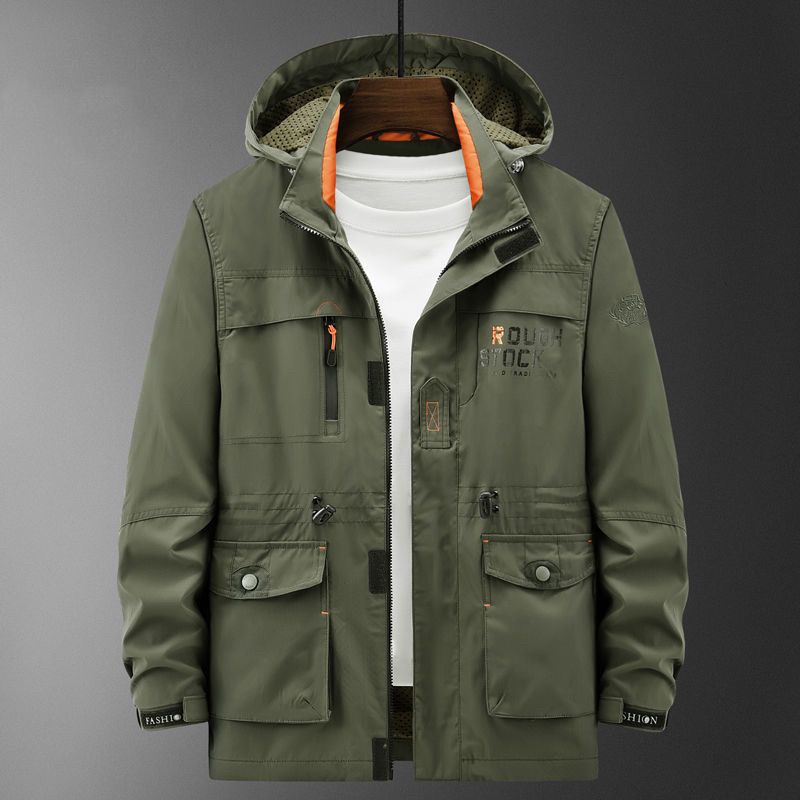 Мужская куртка весна-осень больших размеров, водонепроницаемая, повседневная, свободная, куртка для активного отдыха, универсальная спортивная куртка для мужчин