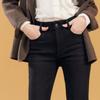 Bang Bang Women S Mink Boa Bonded Fleece Lined jeanS Black