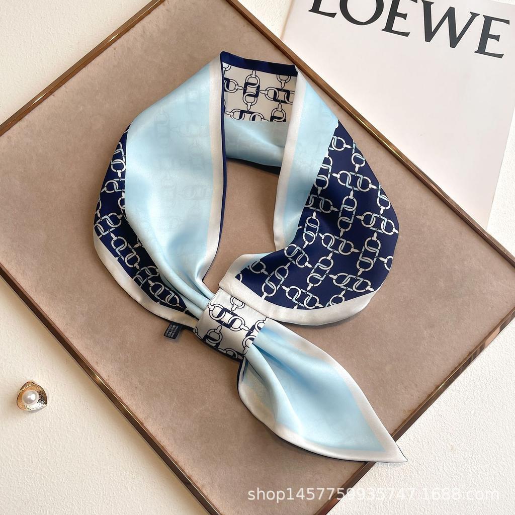 Silk Scarf Small Long Square Scarf Women'S High-End Neck Protection Scarf Professional Matching Shirt Scarf